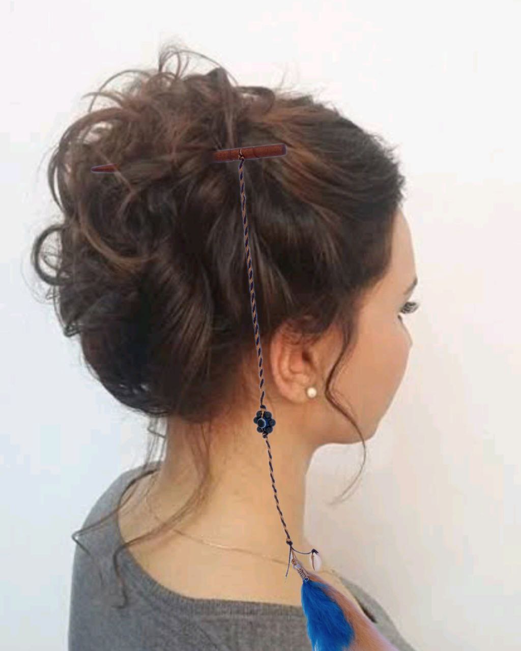 tererê palito de cabelo azul